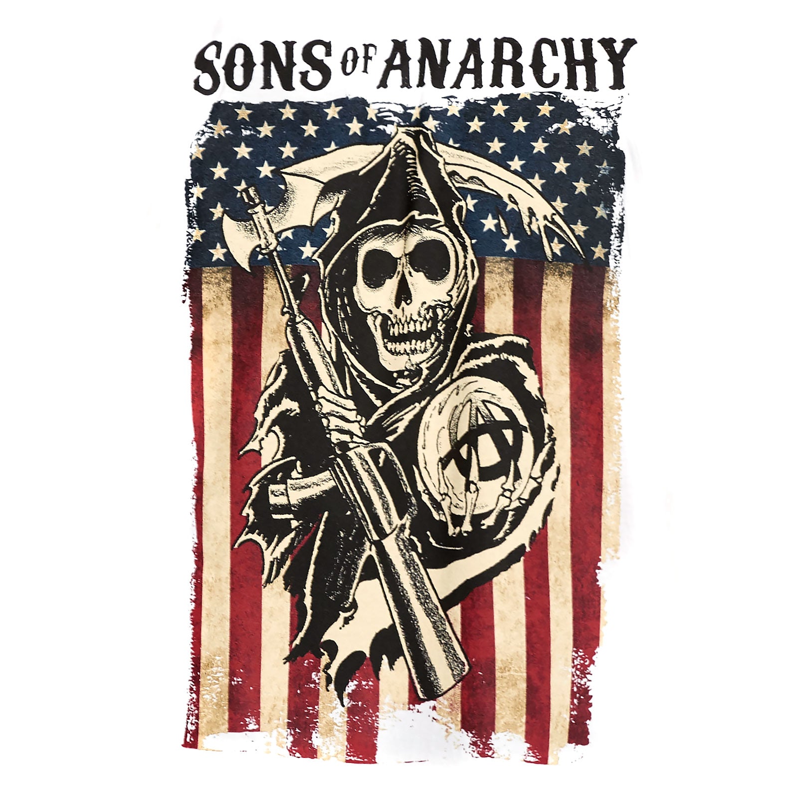 Imagen del producto Sons of Anarchy - Camiseta blanca con bandera de Reaper