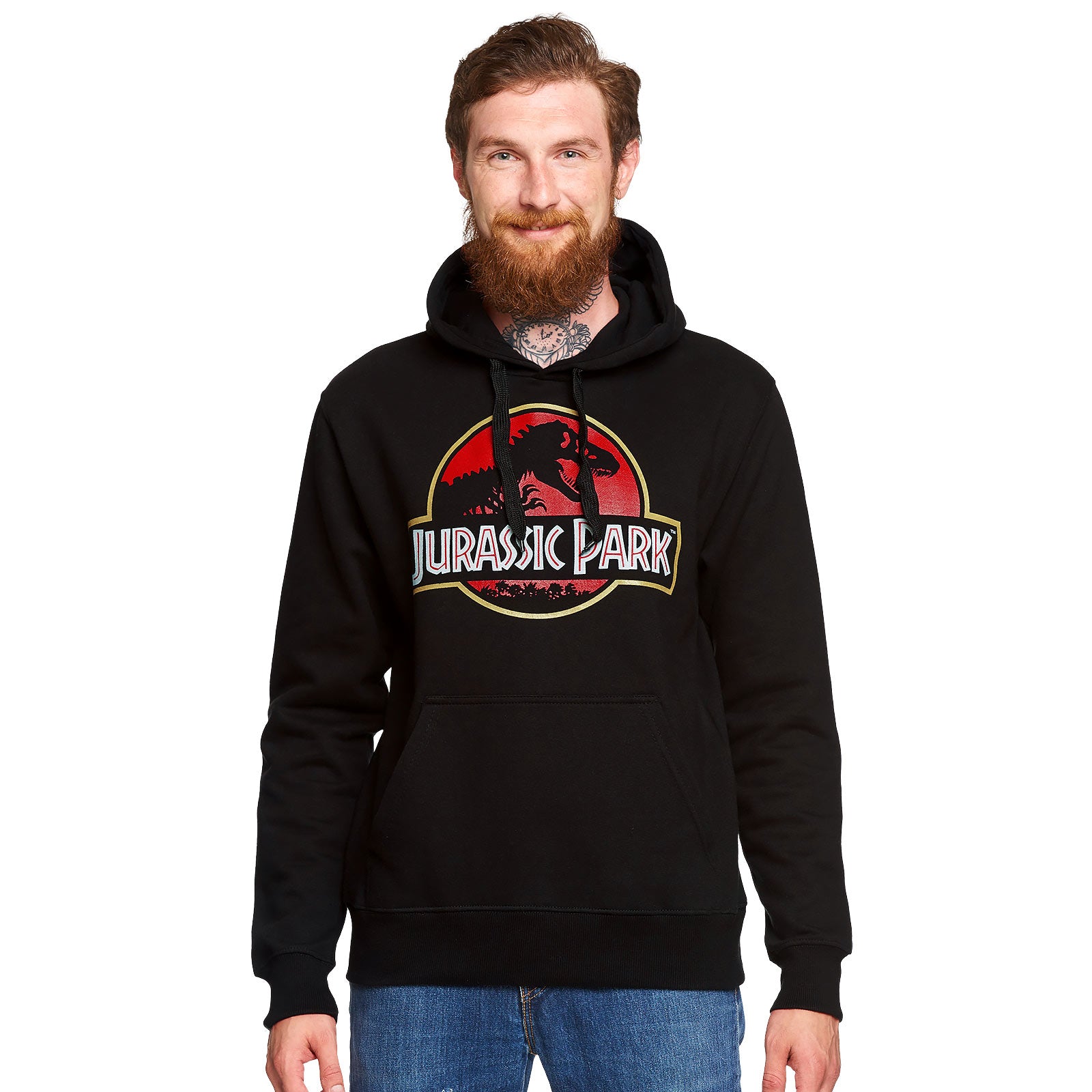Imagen del producto Jurassic Park - Sudadera con capucha con logo de película negro