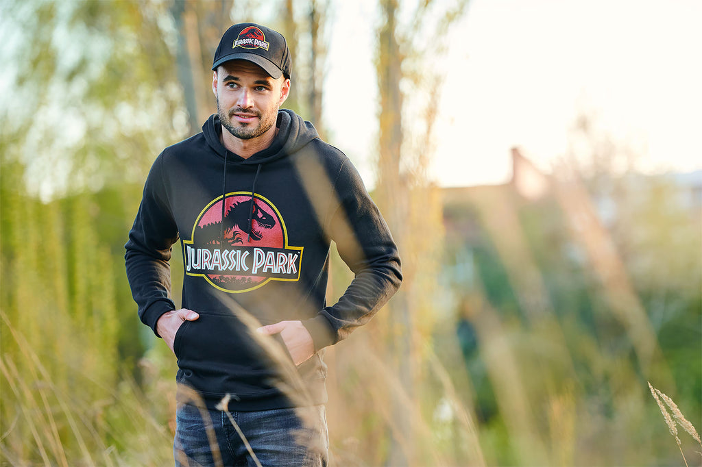 Imagen del producto Jurassic Park - Sudadera con capucha con logo de película negro