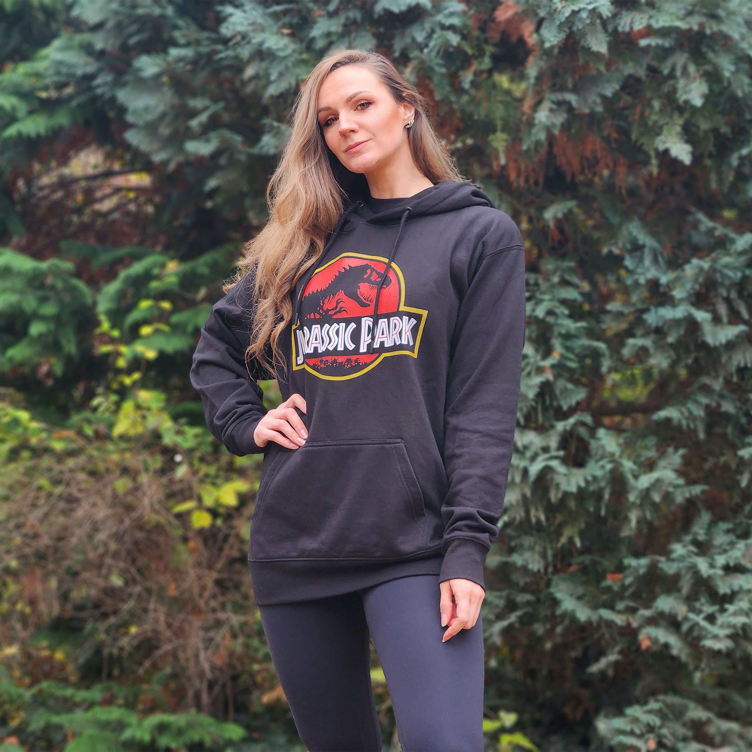 Imagen del producto Jurassic Park - Sudadera con capucha con logo de película negro
