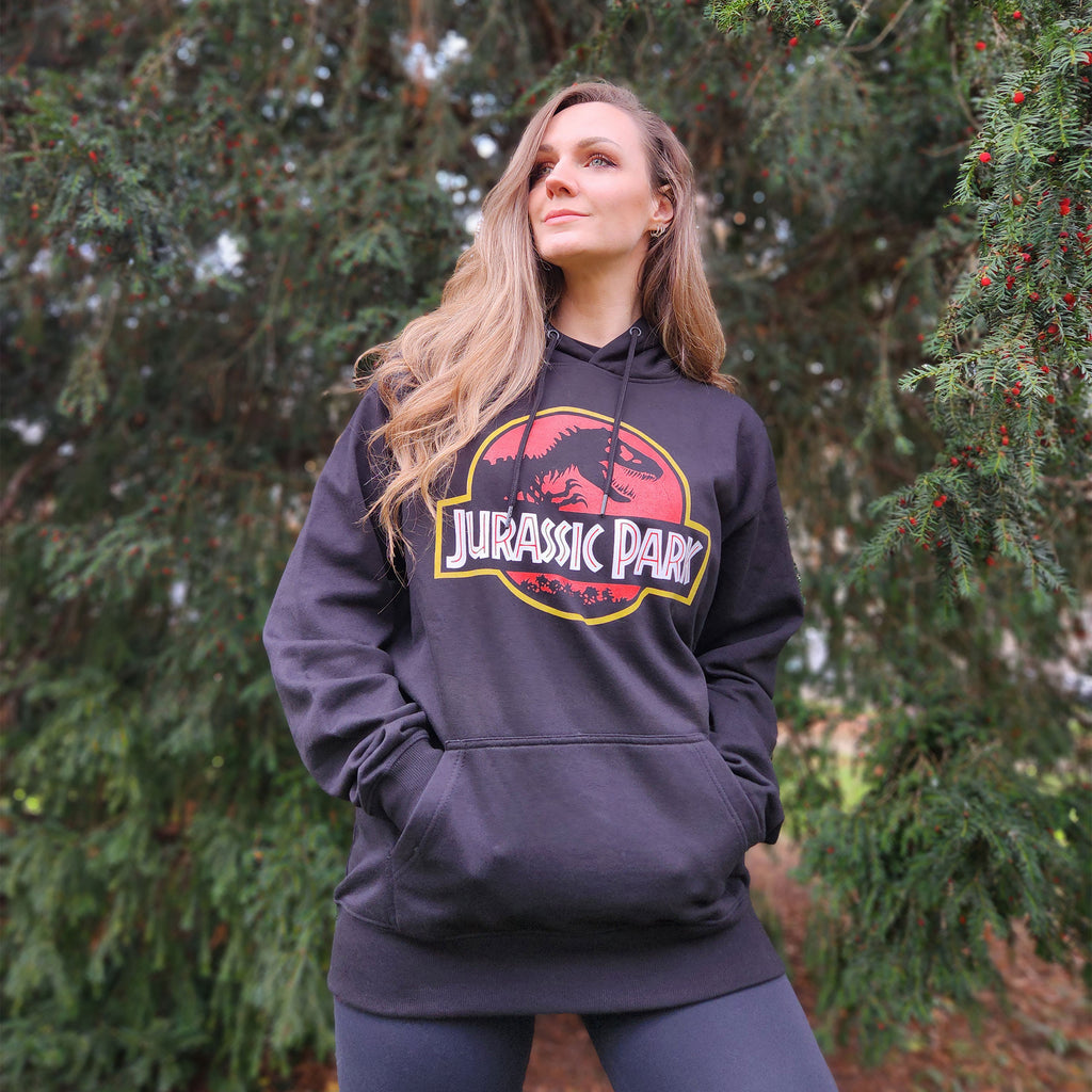Imagen del producto Jurassic Park - Sudadera con capucha con logo de película negro