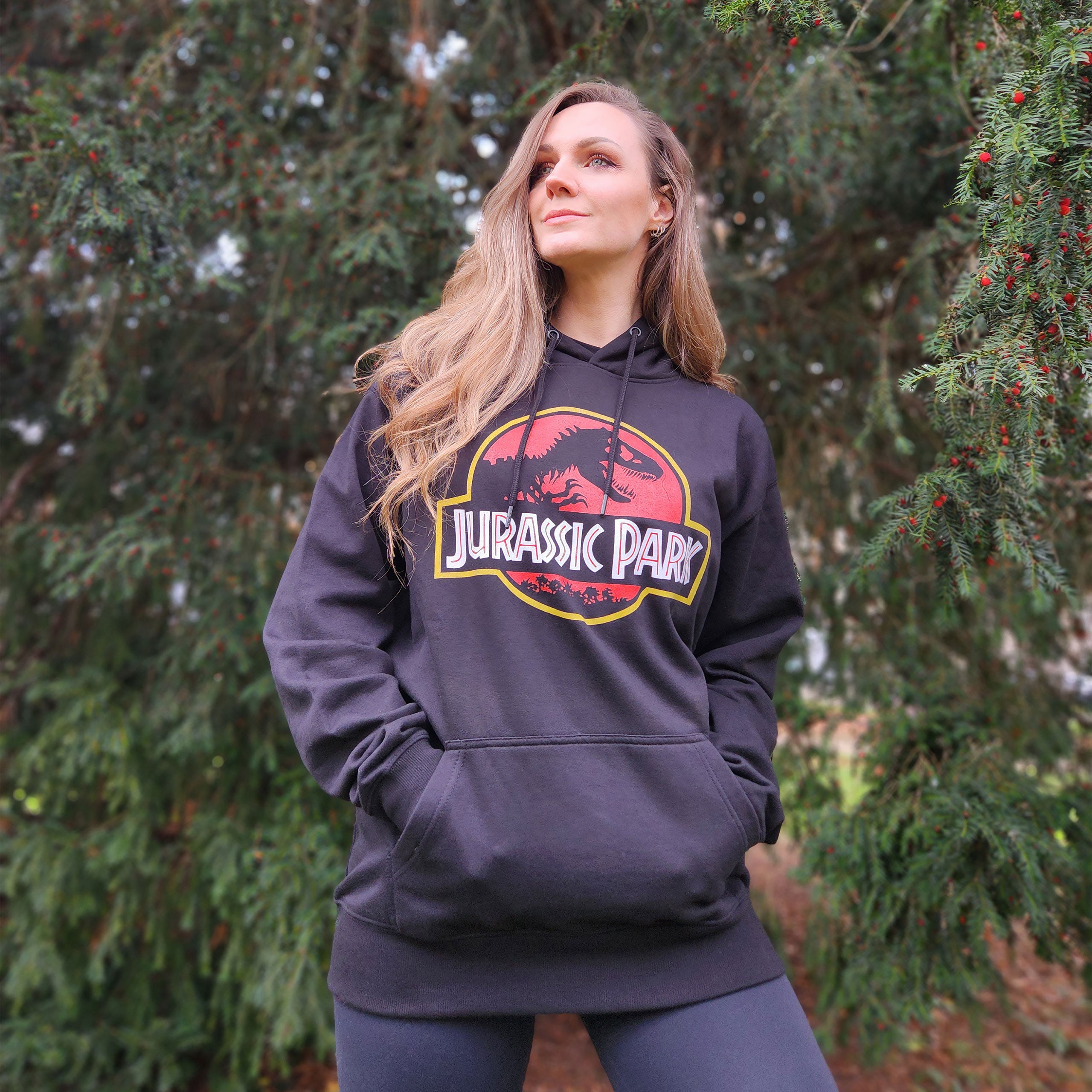 Imagen del producto Jurassic Park - Sudadera con capucha con logo de película negro