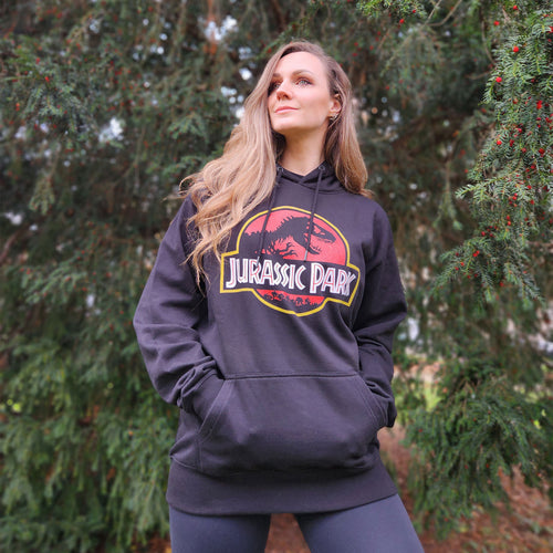 Imagen del producto Jurassic Park - Sudadera con capucha con logo de película negro