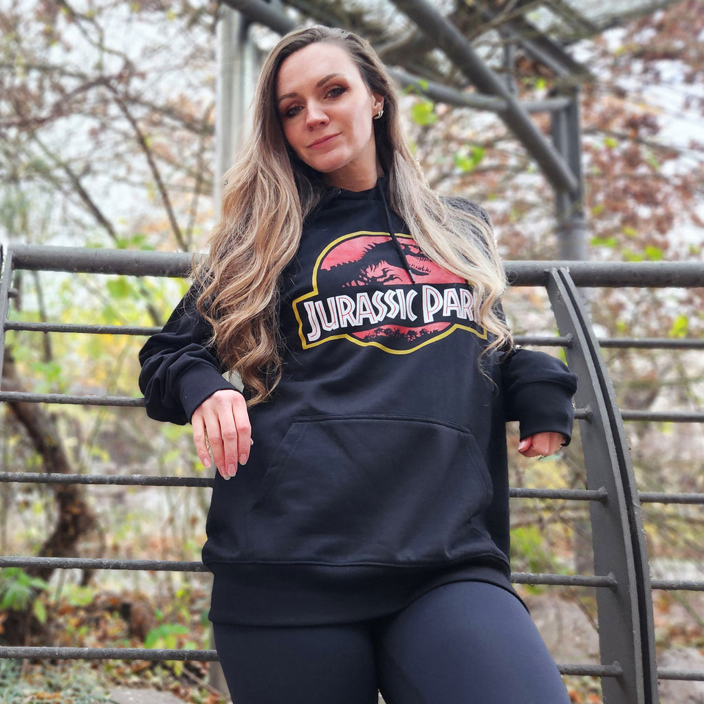 Imagen del producto Jurassic Park - Sudadera con capucha con logo de película negro