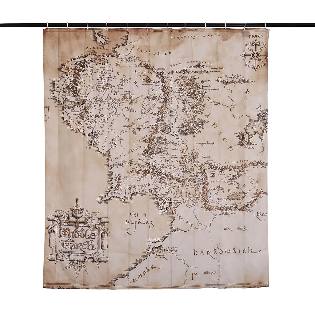 Imagen del producto El Señor de los Anillos - Cortina de Ducha Mapa de la Tierra Media