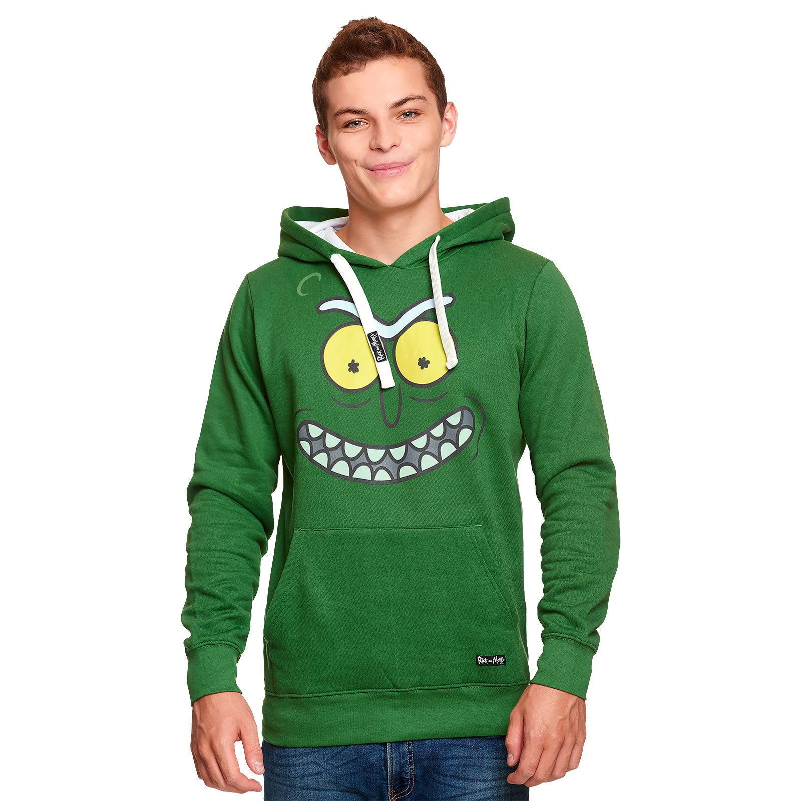 Imagen del producto Rick y Morty - Sudadera con capucha verde Pickle Rick Face