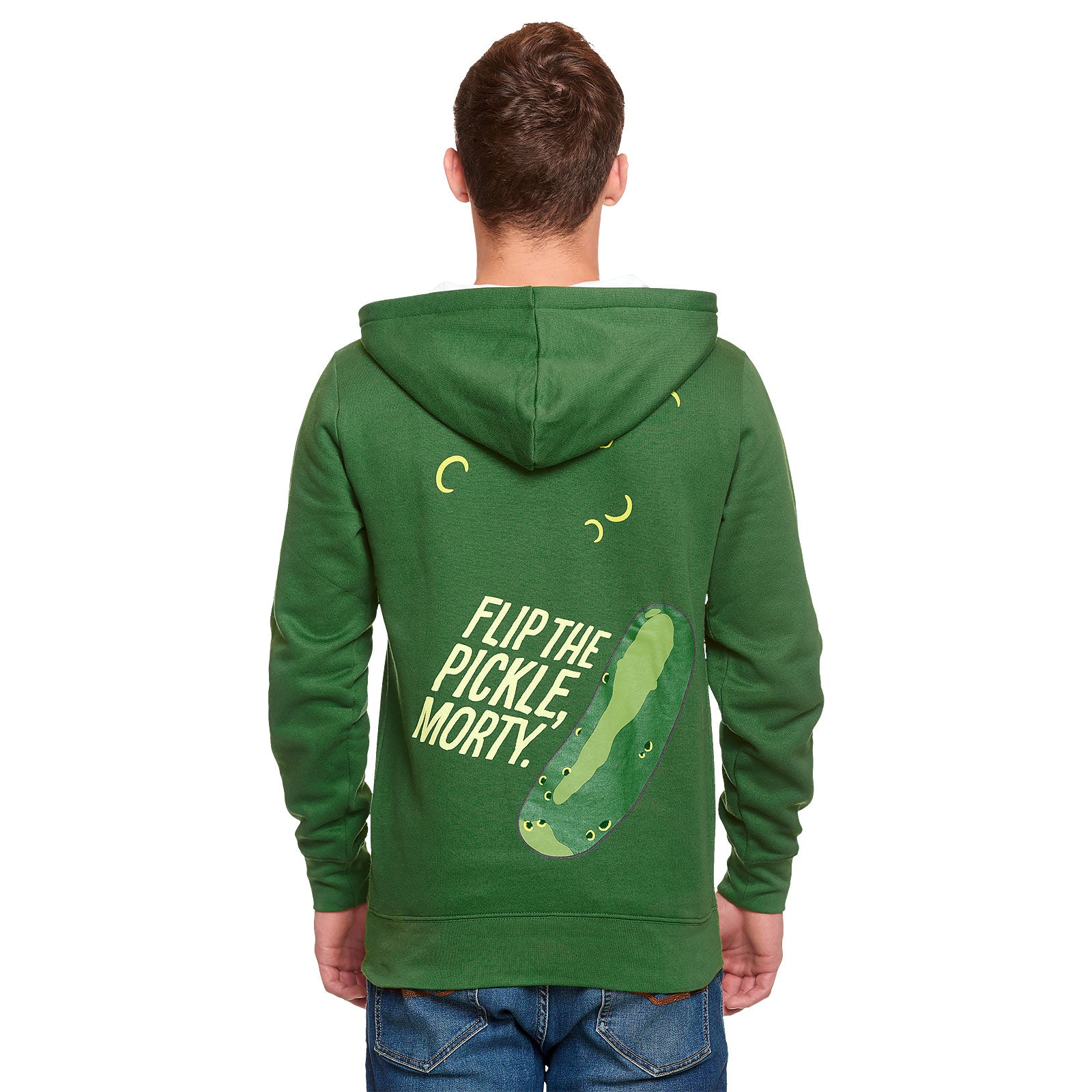 Imagen del producto Rick y Morty - Sudadera con capucha verde Pickle Rick Face