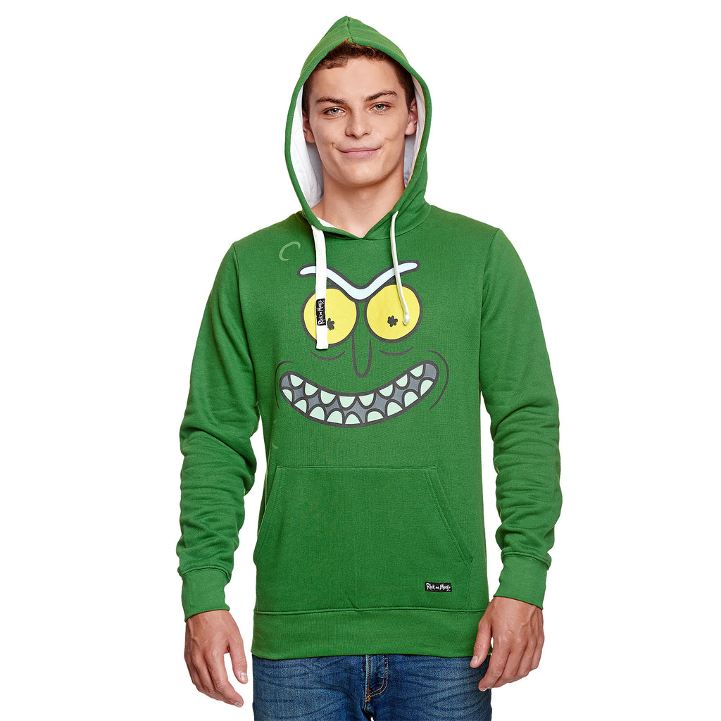 Imagen del producto Rick y Morty - Sudadera con capucha verde Pickle Rick Face