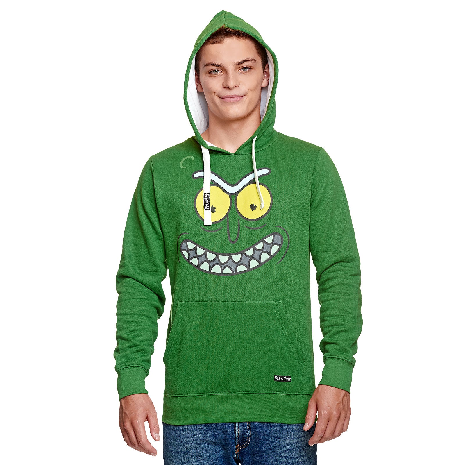 Imagen del producto Rick y Morty - Sudadera con capucha verde Pickle Rick Face