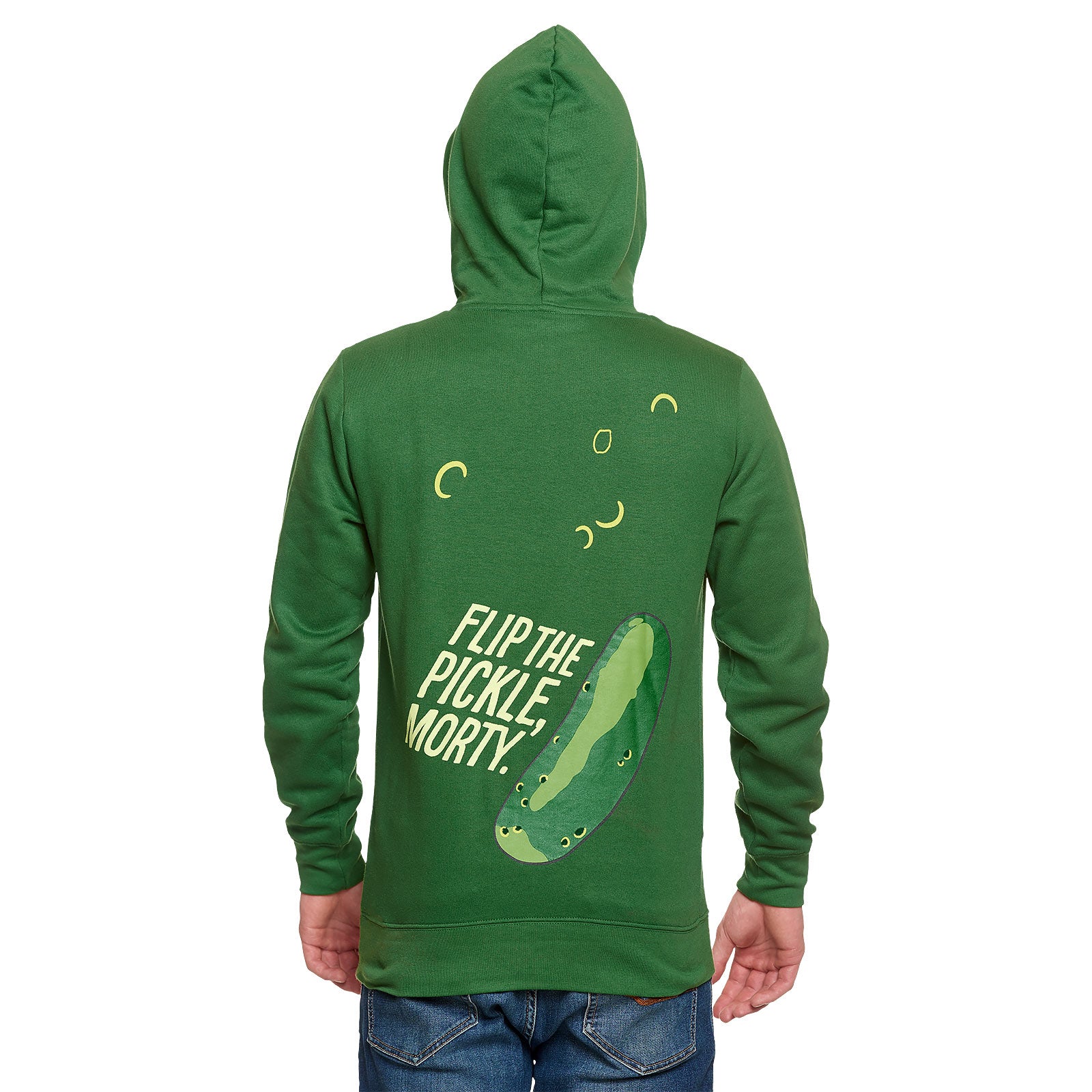 Imagen del producto Rick y Morty - Sudadera con capucha verde Pickle Rick Face