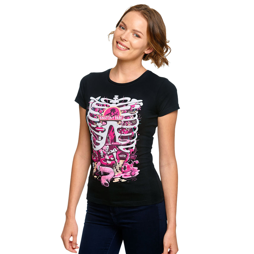 Imagen del producto Rick and Morty - Camiseta de Anatomy Park para mujer negra