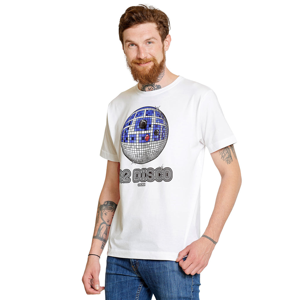 Imagen del producto Camiseta Droid Disco para fans de Star Wars blanca