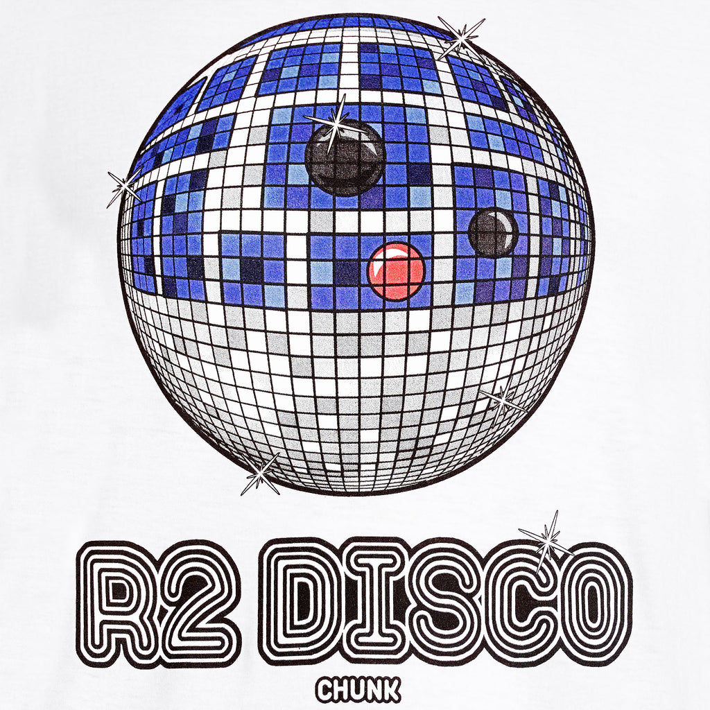 Imagen del producto Camiseta Droid Disco para fans de Star Wars blanca