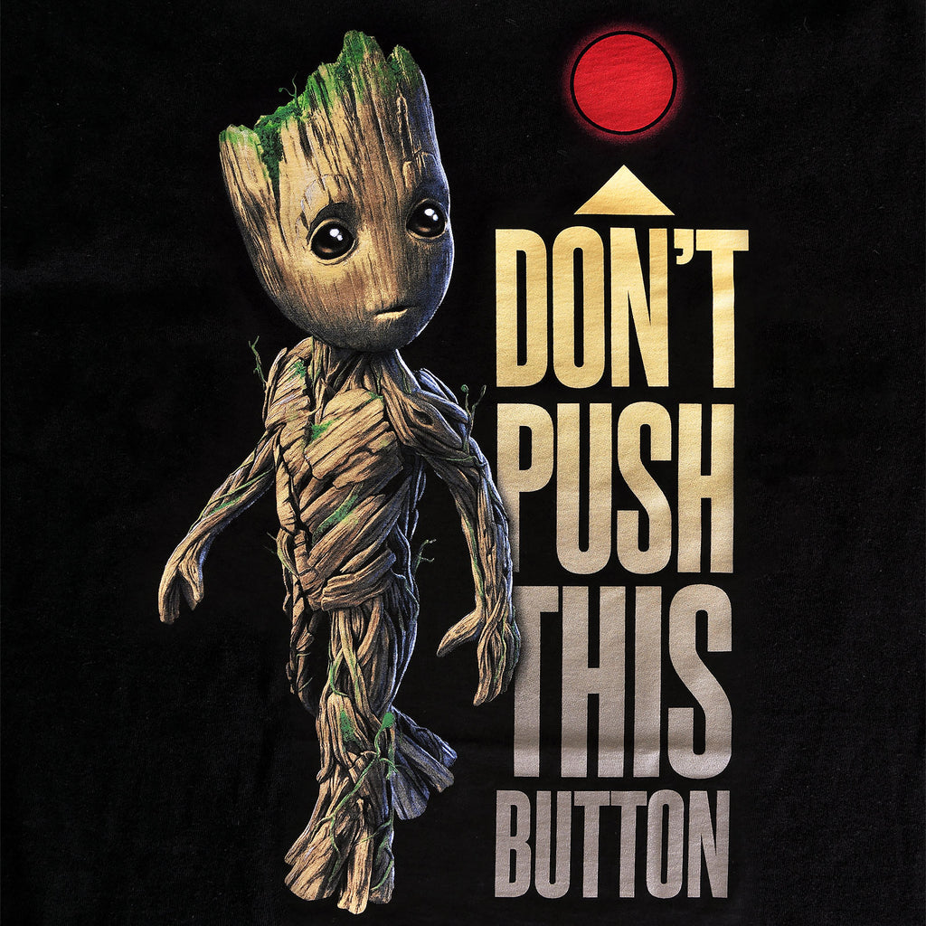 Imagen del producto Guardianes de la Galaxia - Camiseta de mujer con botón de Groot en negro