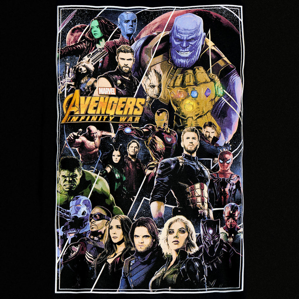 Imagen del producto Avengers - Camiseta negra con collage de póster de Infinity War