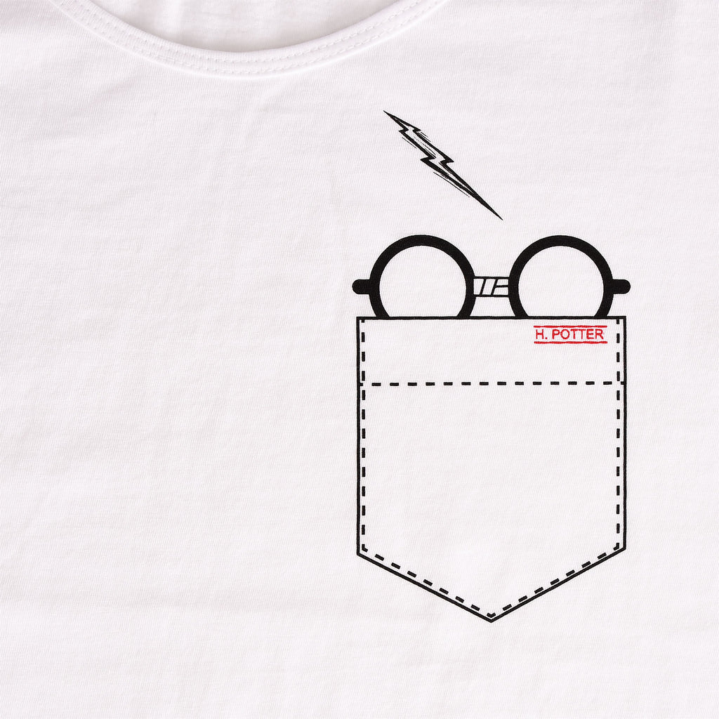 Imagen del producto Harry Potter - Camiseta de bolsillo para mujer con gafas blancas