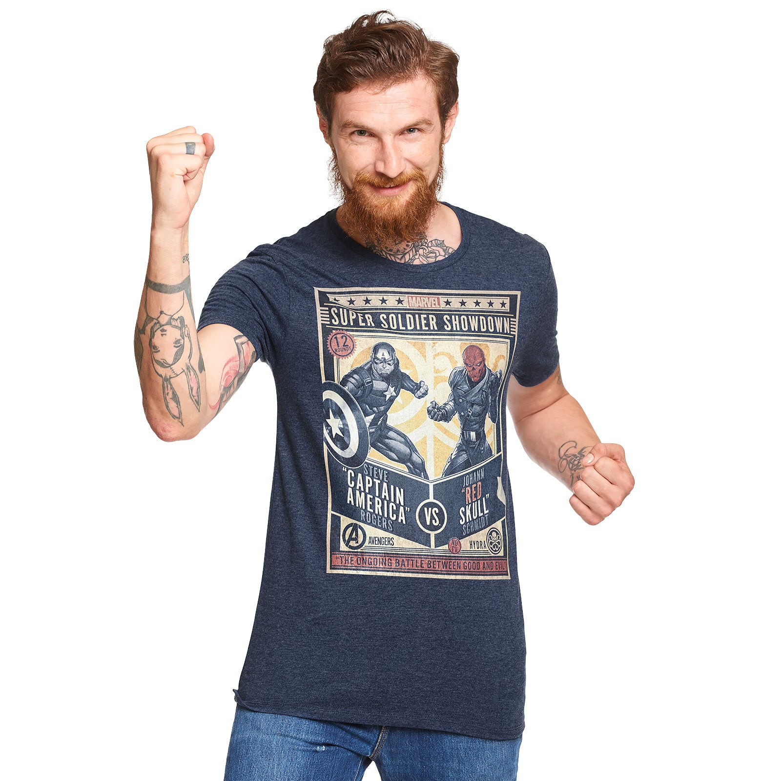 Imagen del producto Camiseta azul de Captain America - Super Soldier Showdown