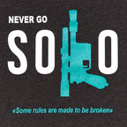 Imagen del producto Star Wars - Never Go Solo Camiseta gris