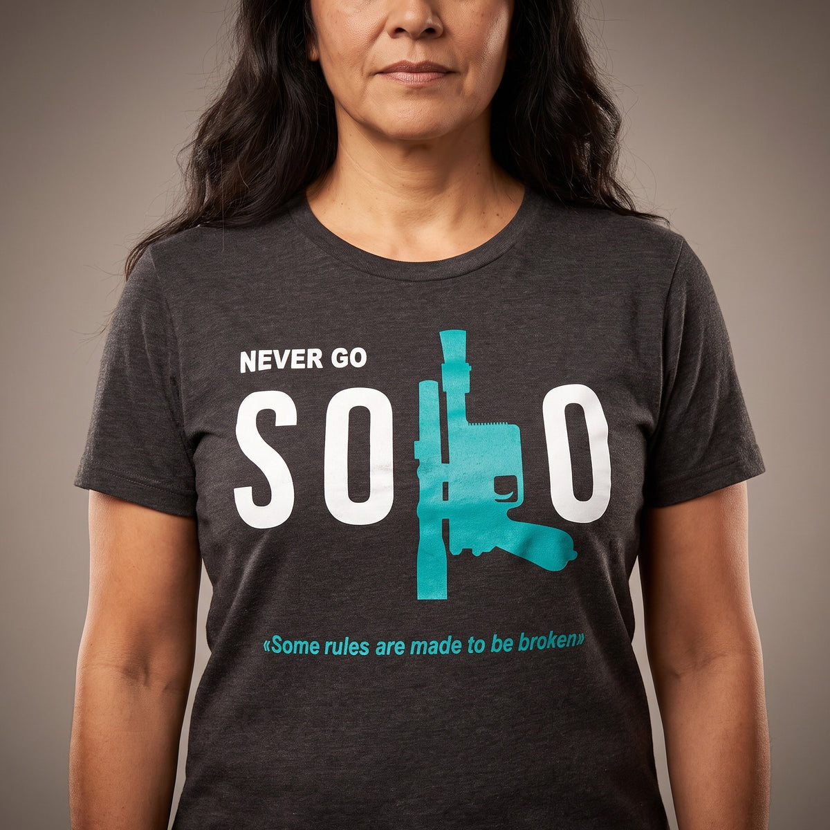 Imagen del producto Star Wars - Never Go Solo Camiseta gris