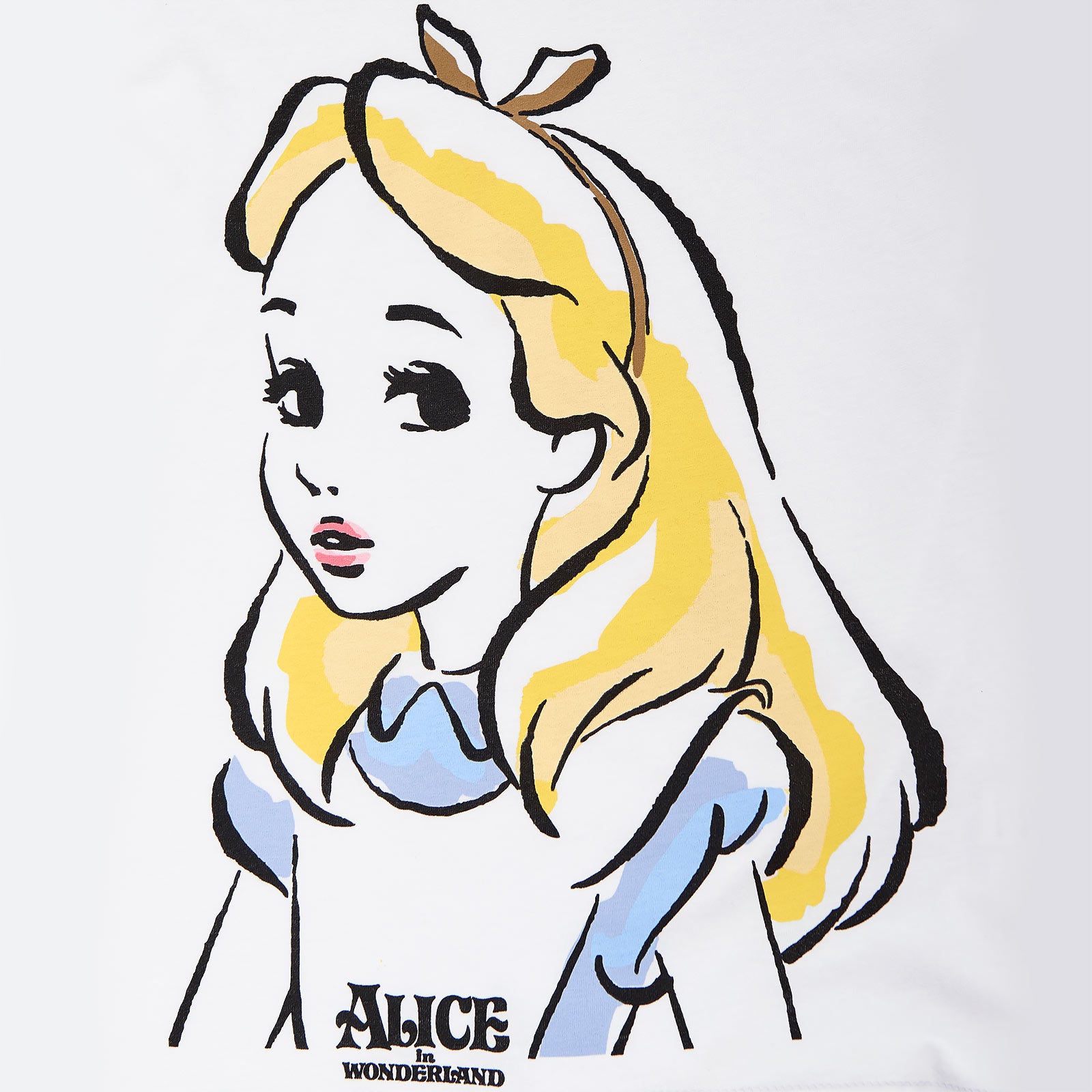 Imagen del producto Alice en el país de las maravillas - Camiseta de retrato para mujer blanca