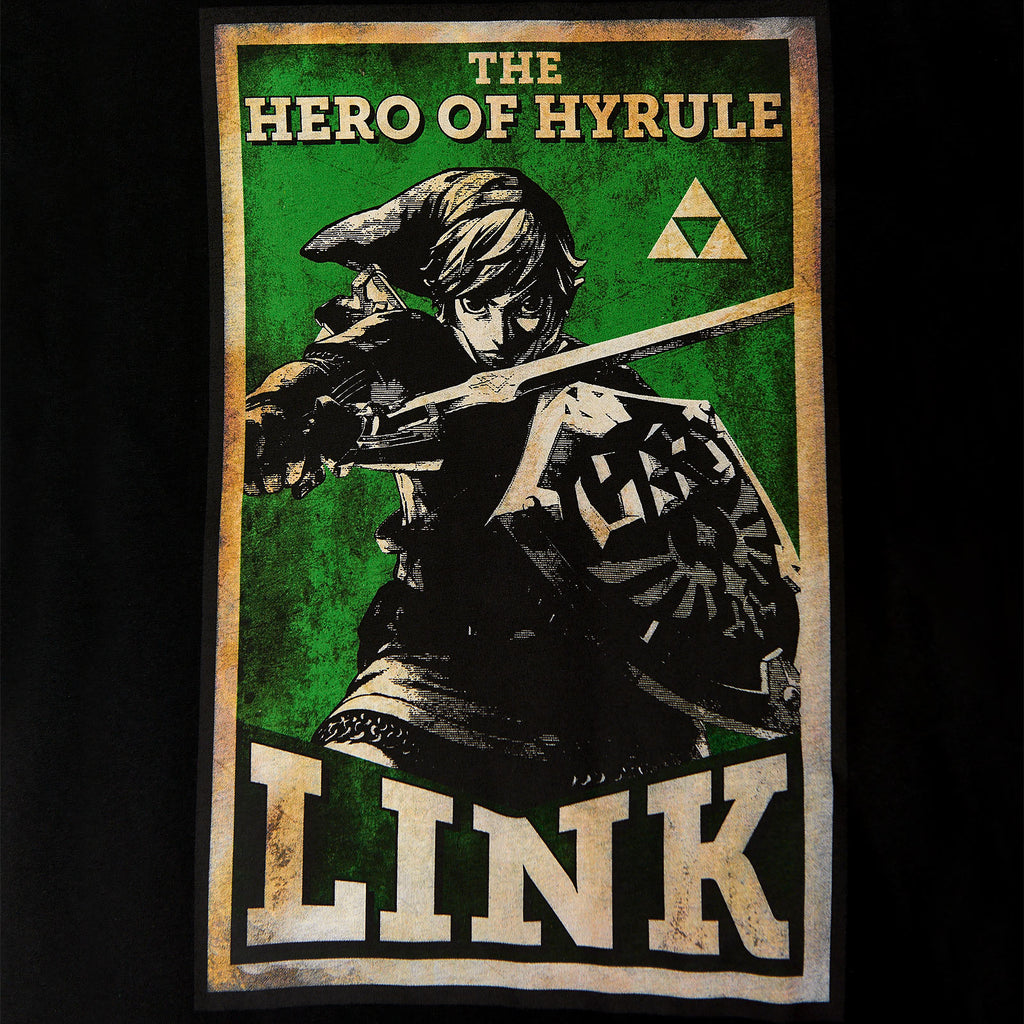 Imagen del producto Zelda - Link Hero of Hyrule Camiseta de propaganda negra