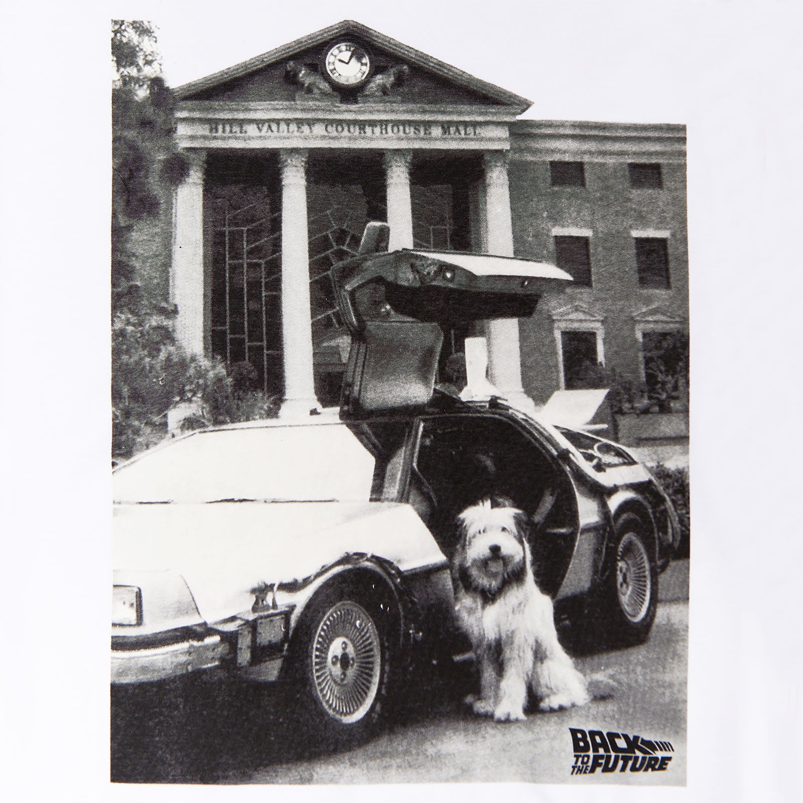Imagen del producto Regreso al Futuro - Camiseta blanca de Einstein con DeLorean
