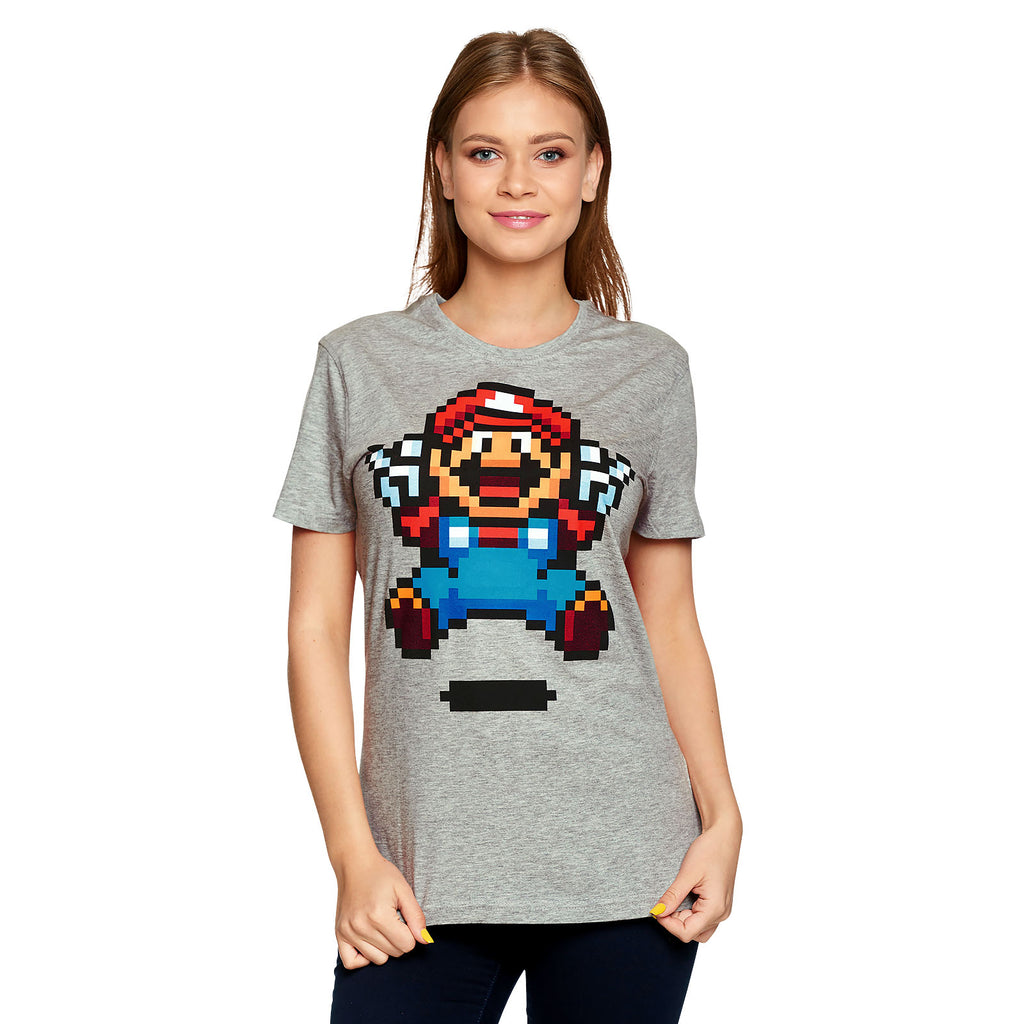 Imagen del producto Super Mario - Camiseta de mujer Jump Pixel gris