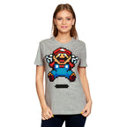 Imagen del producto Super Mario - Camiseta de mujer Jump Pixel gris