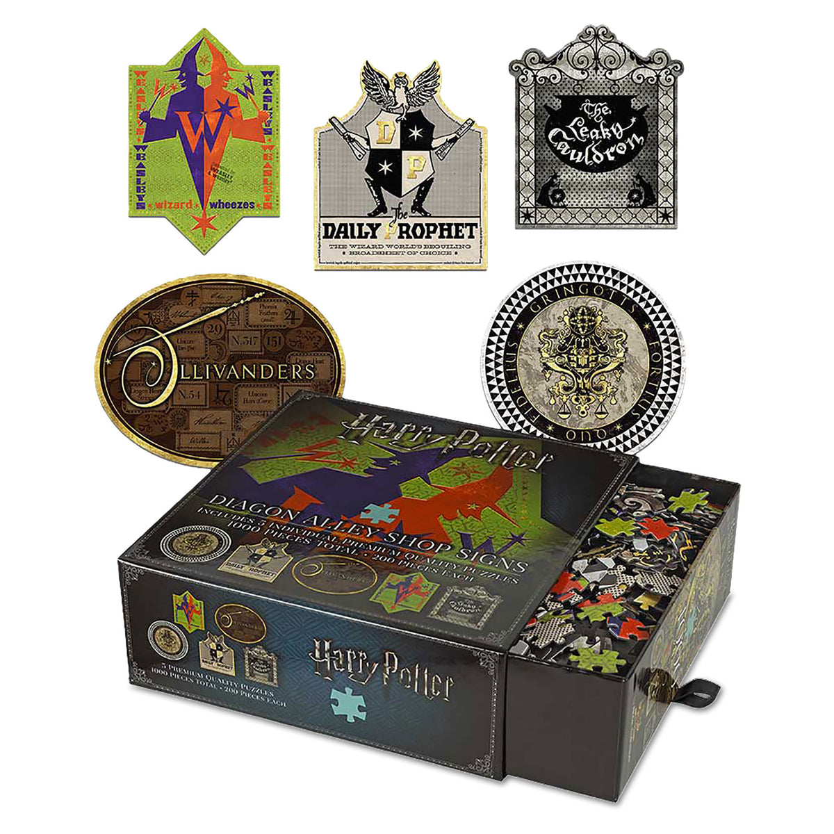 Imagen del producto Harry Potter - Set de rompecabezas premium de los letreros de Diagon Alley