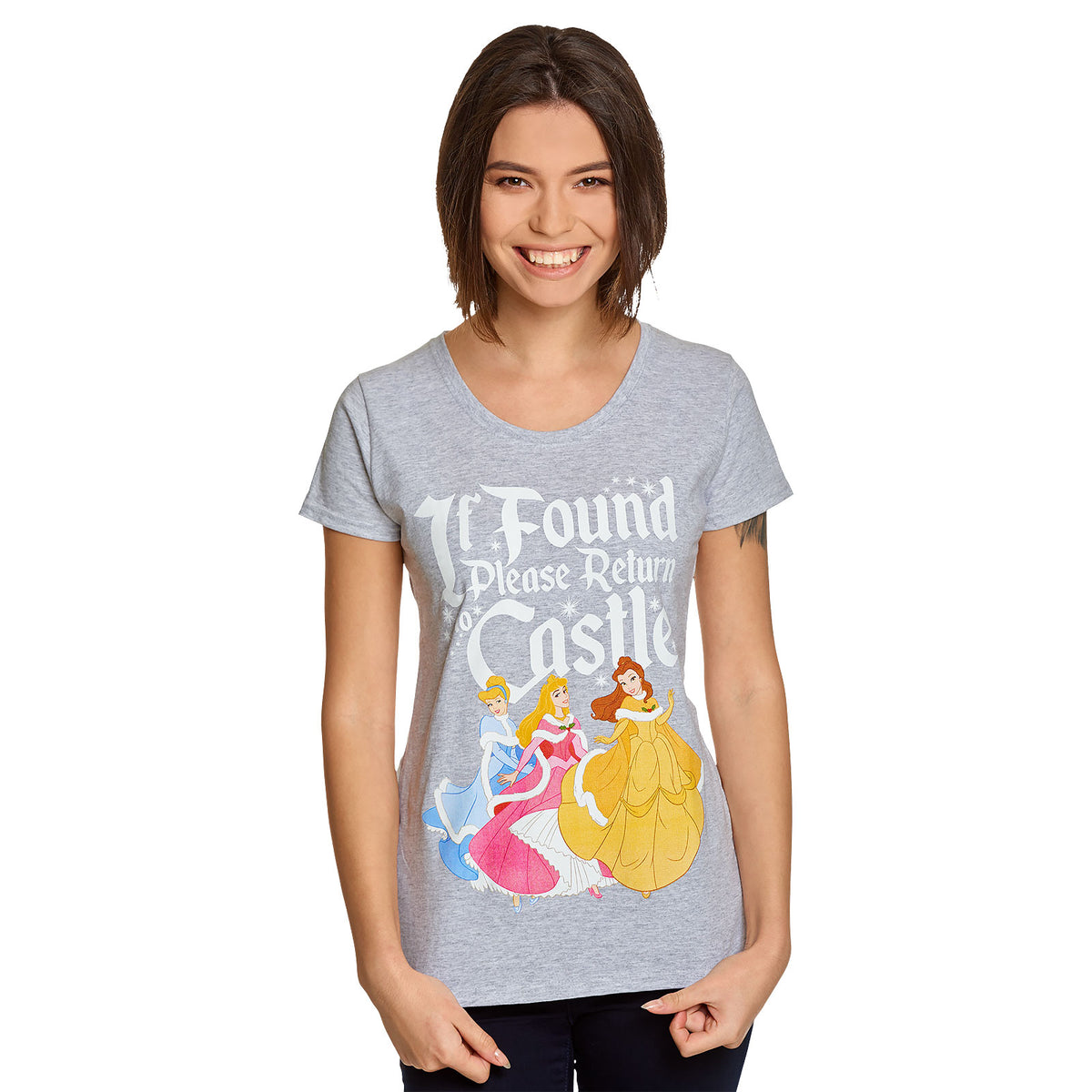 Imagen del producto Disney Princess - Si se encuentra, devolver al castillo Camiseta de mujer gris