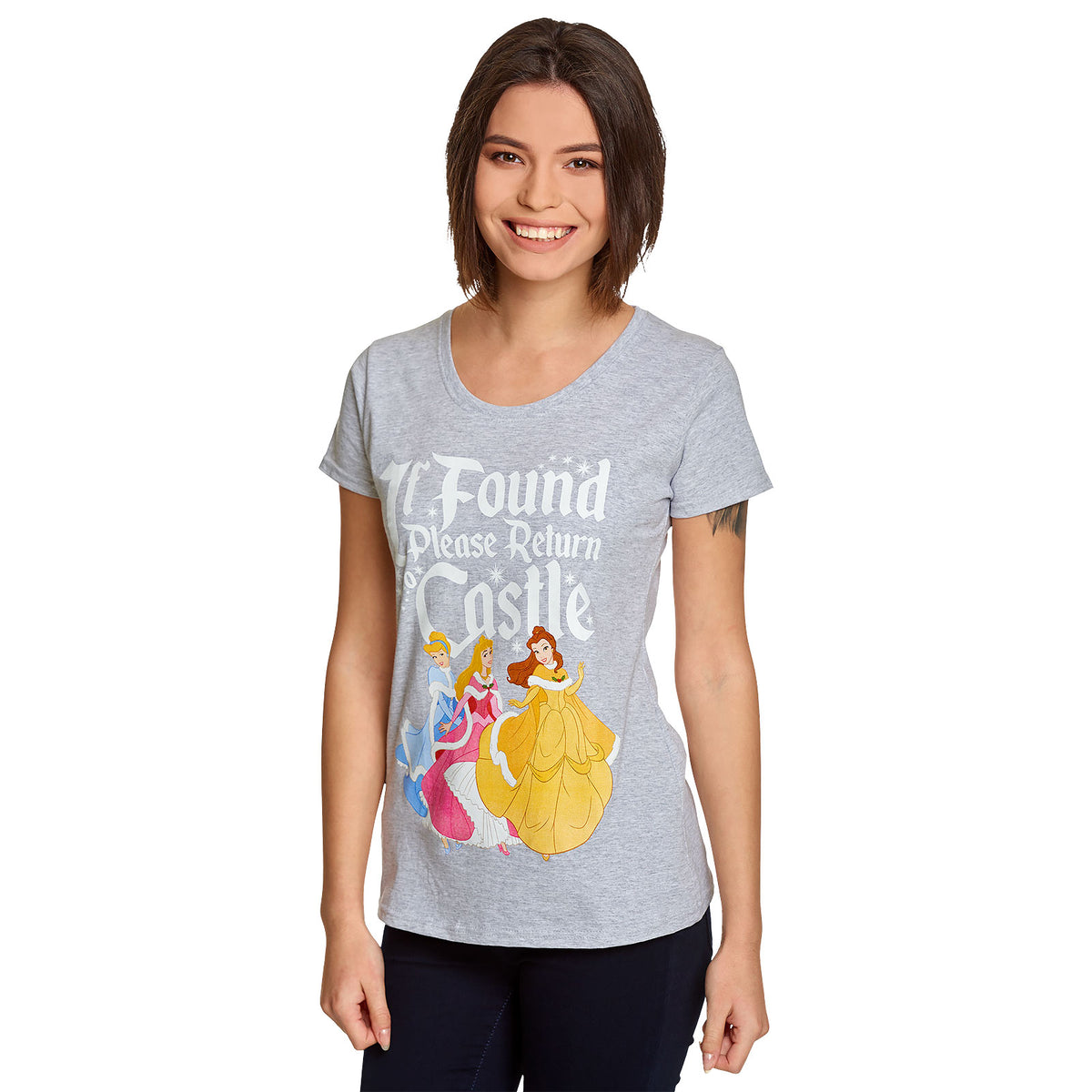 Imagen del producto Disney Princess - Si se encuentra, devolver al castillo Camiseta de mujer gris