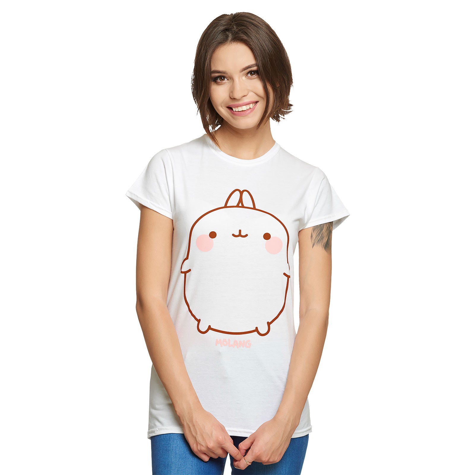 Imagen del producto Molang - Camiseta Sonrisa para Mujer en blanco