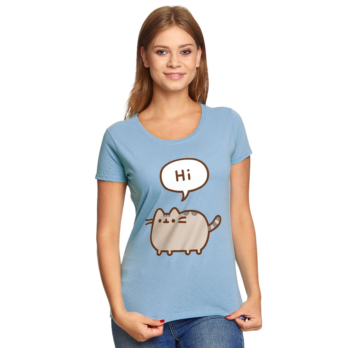 Imagen del producto Pusheen - ¡Hola Adiós! Camiseta azul para mujer