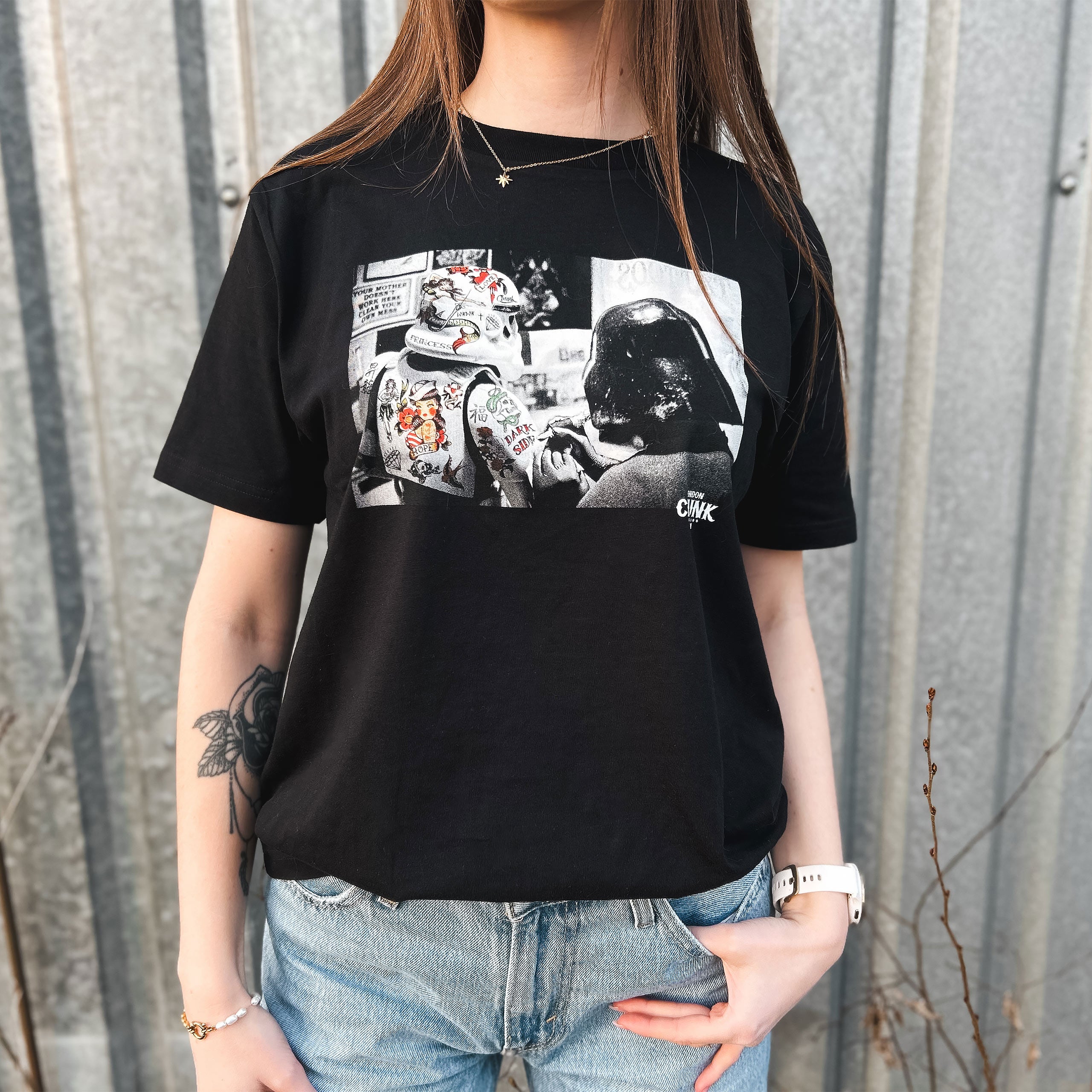 Imagen del producto Camiseta Dark Side Tattoo para fans de Star Wars negra