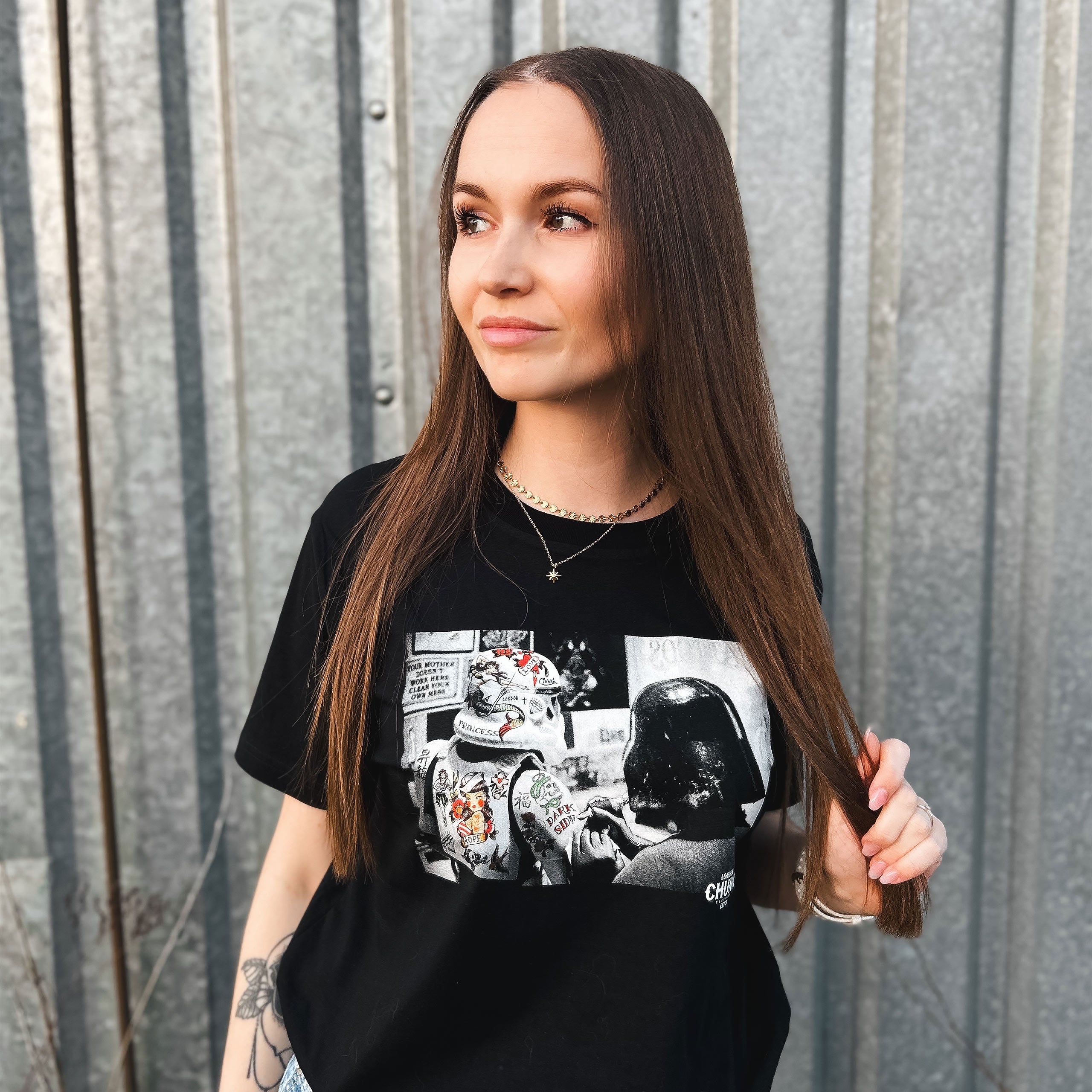 Imagen del producto Camiseta Dark Side Tattoo para fans de Star Wars negra