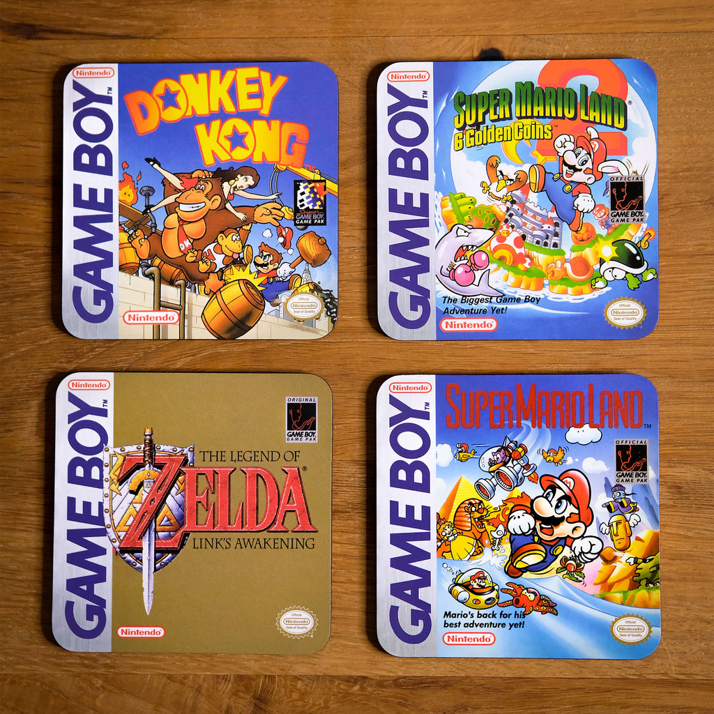 Imagen del producto Nintendo - Juego de posavasos de juegos clásicos de Game Boy, conjunto de 4
