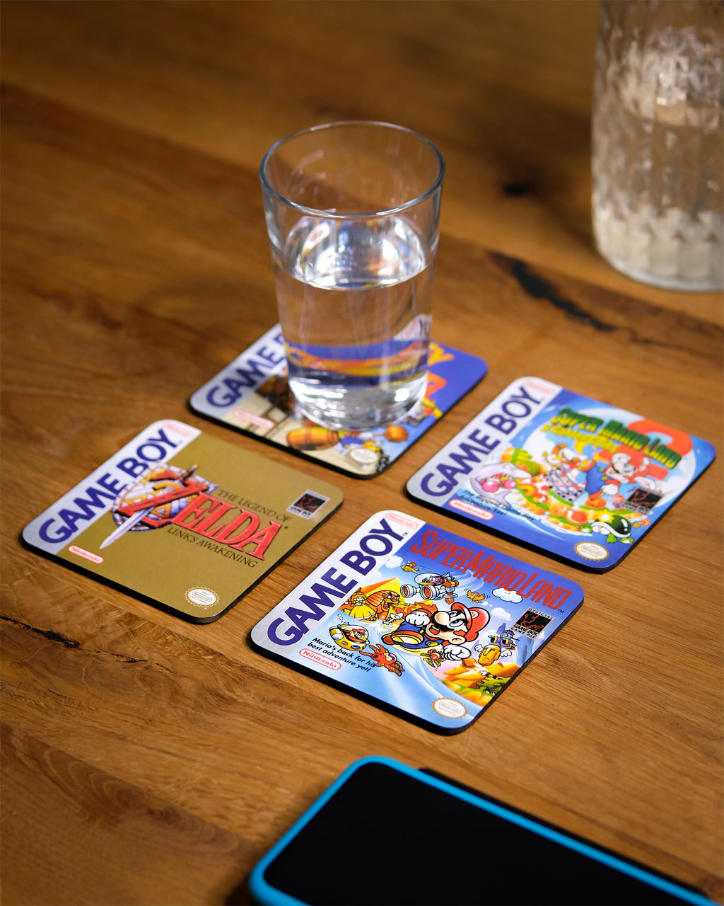 Imagen del producto Nintendo - Juego de posavasos de juegos clásicos de Game Boy, conjunto de 4