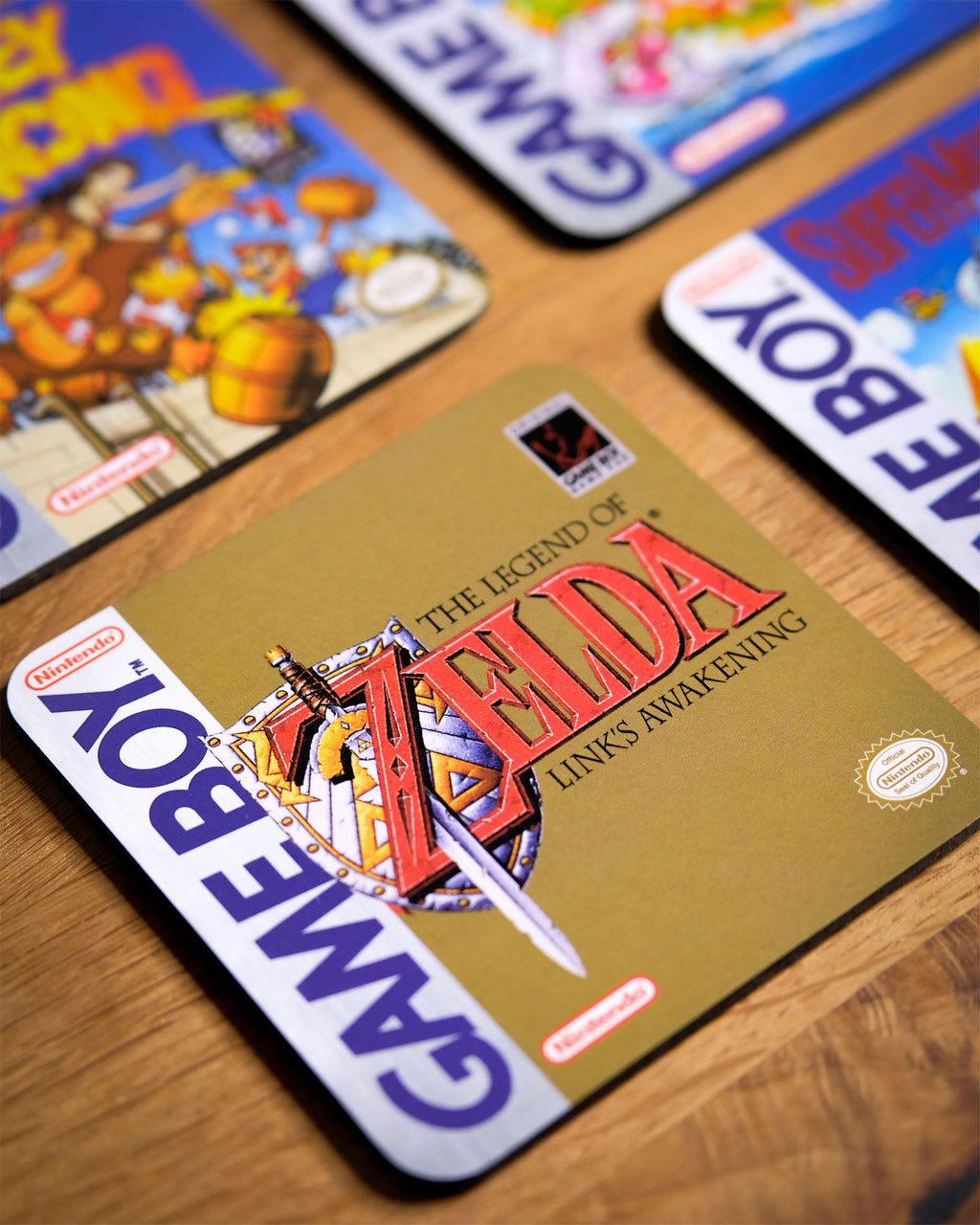 Imagen del producto Nintendo - Juego de posavasos de juegos clásicos de Game Boy, conjunto de 4