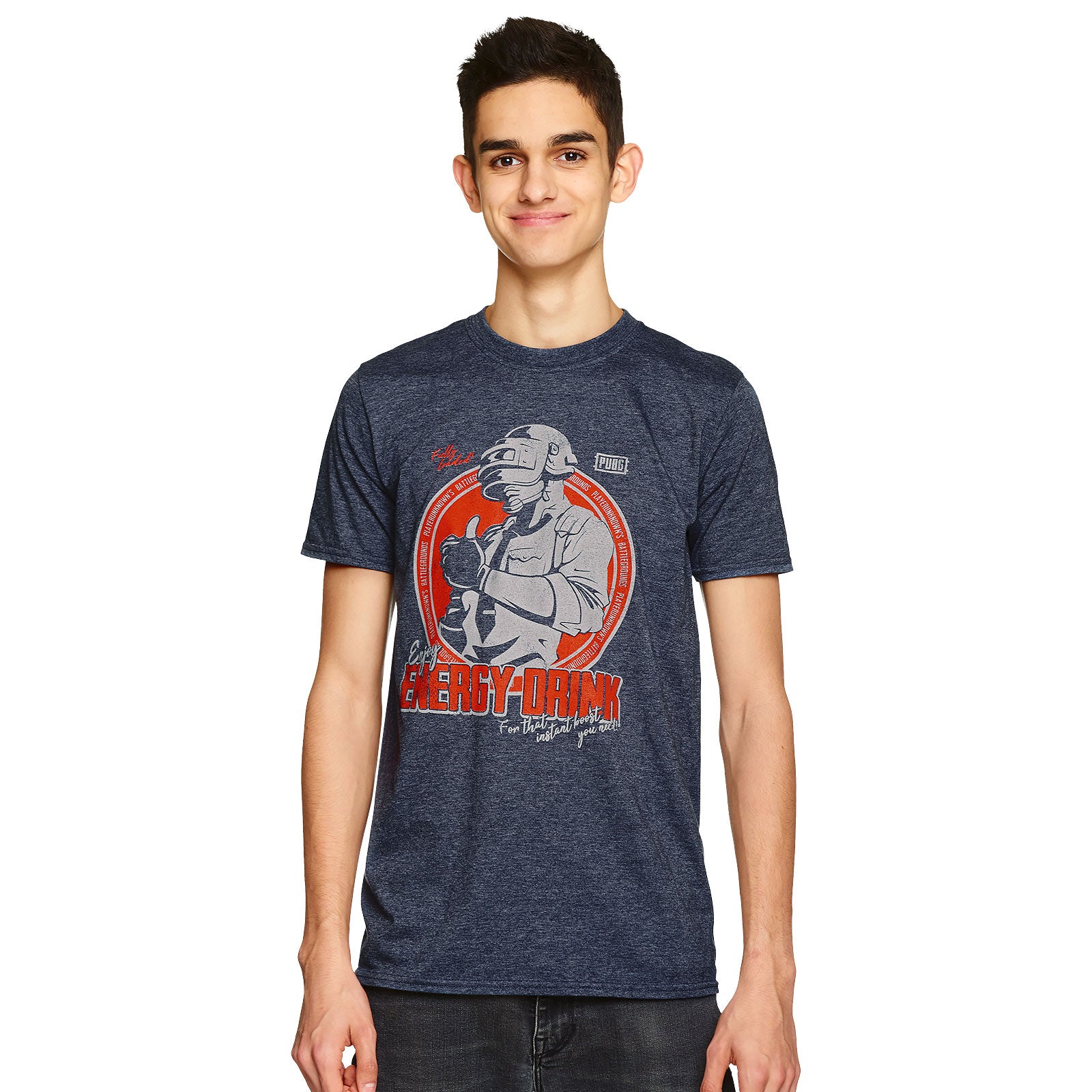 Imagen del producto PUBG - Camiseta azul de bebida energética