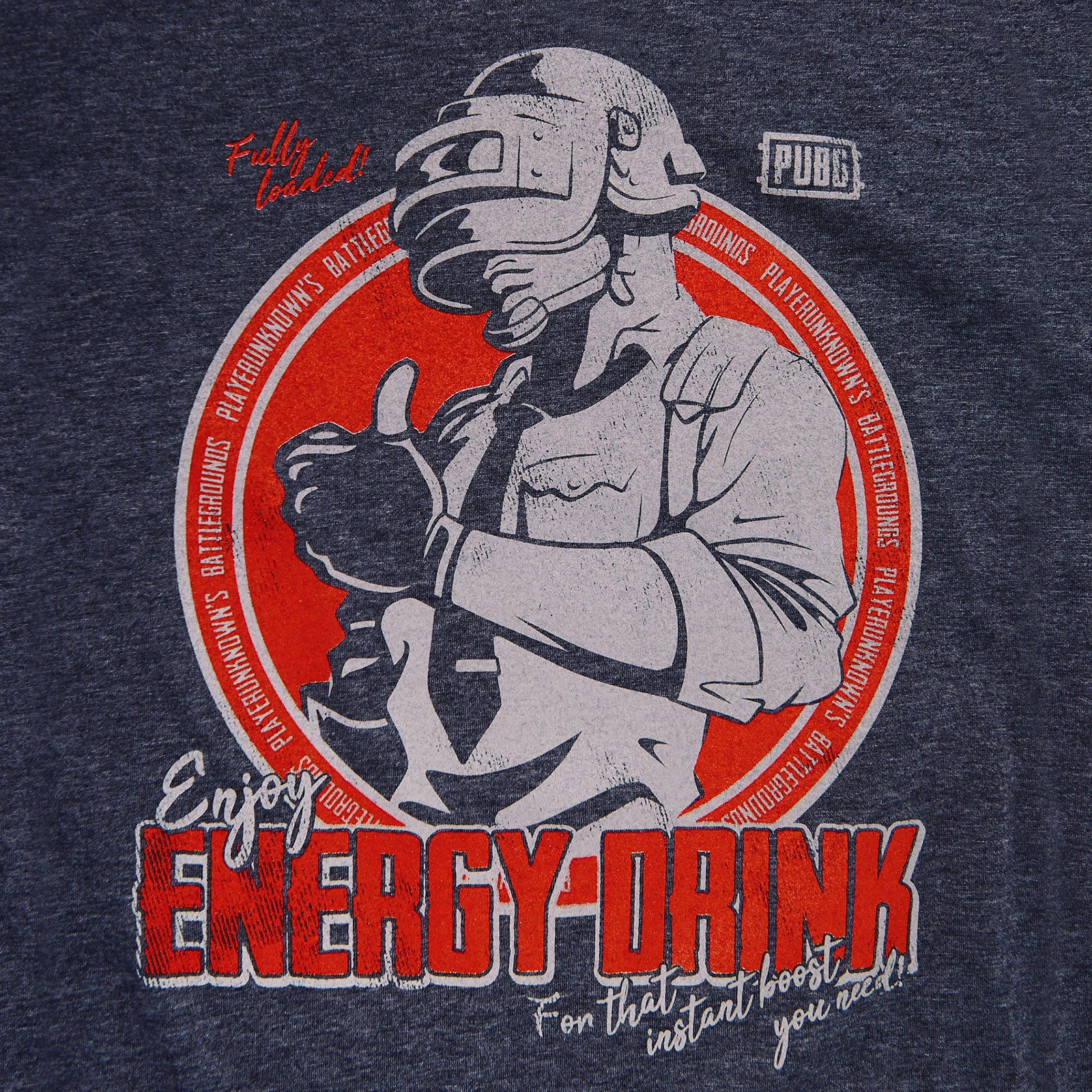 Imagen del producto PUBG - Camiseta azul de bebida energética