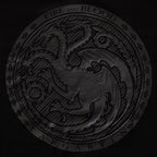 Imagen del producto Juego de Tronos - Camiseta negra con logo 3D de Targaryen Oscuro