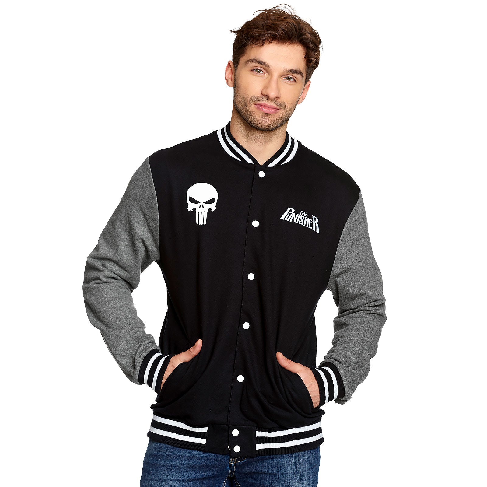 Imagen del producto Punisher - Chaqueta universitaria Skull negro-gris