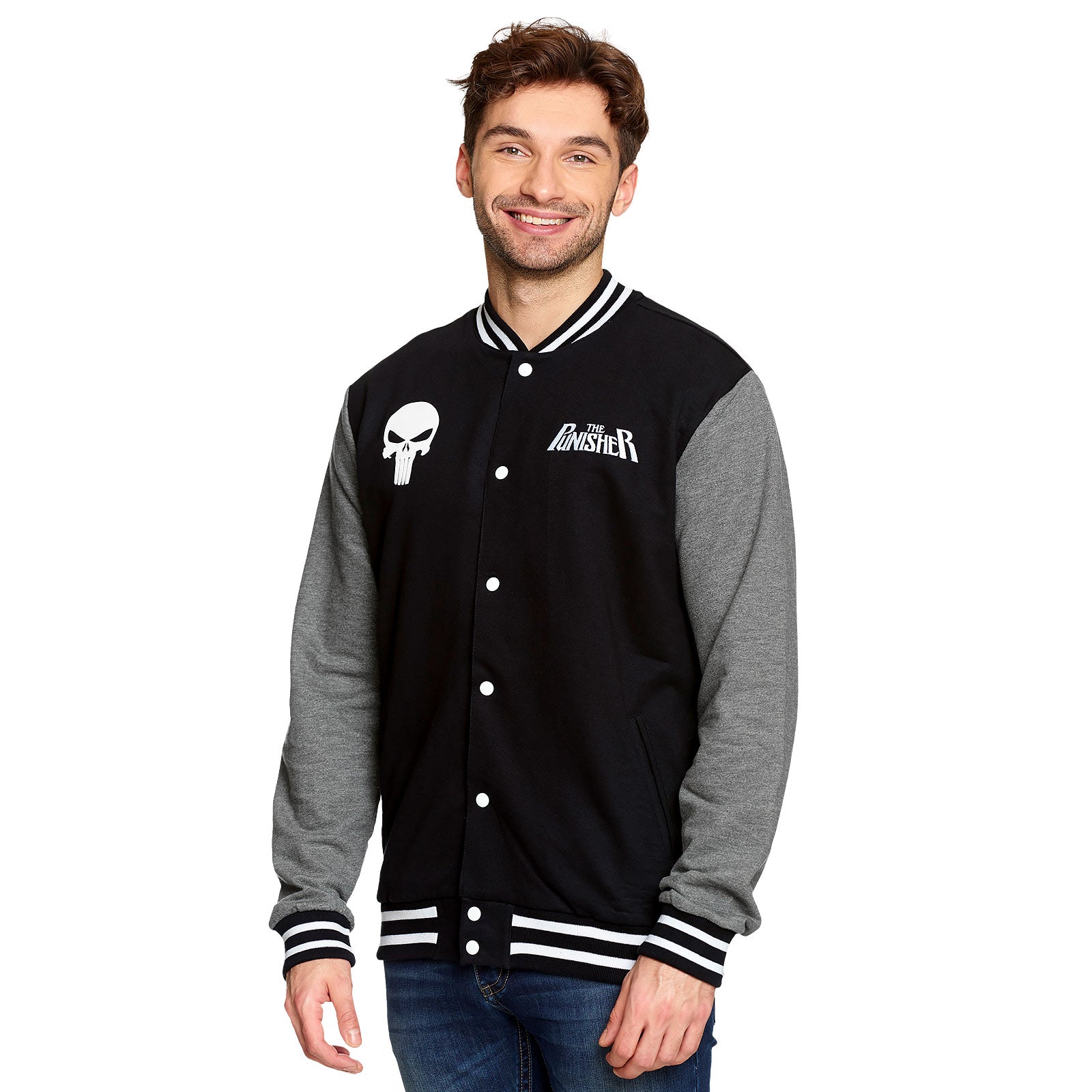 Imagen del producto Punisher - Chaqueta universitaria Skull negro-gris