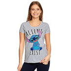 Imagen del producto Lilo & Stitch - Aliens Exists Camiseta de mujer gris