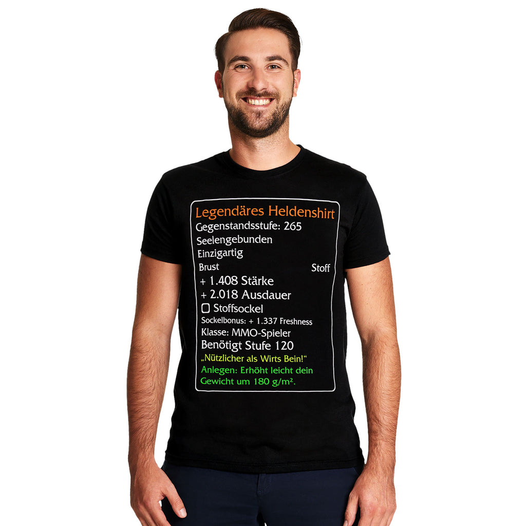 Imagen del producto Camiseta negra de héroe legendario de nivel 120