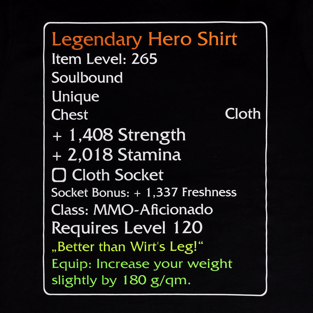 Imagen del producto Camiseta de Héroe Legendario de nivel 120 negra