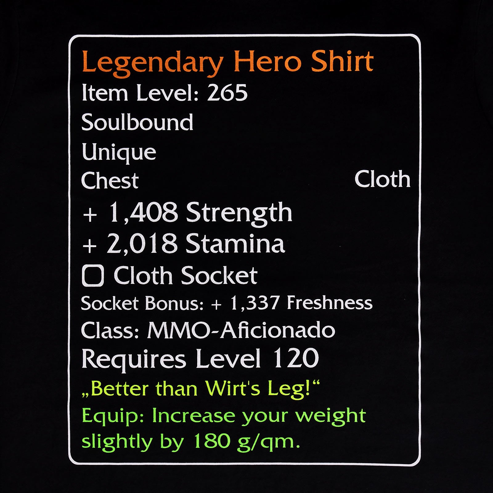 Imagen del producto Camiseta de Héroe Legendario de nivel 120 negra