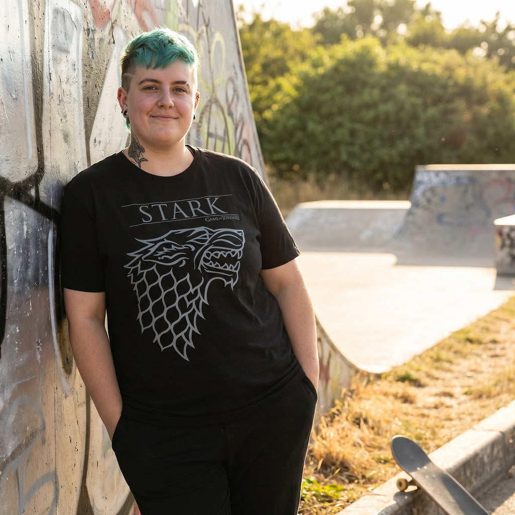 Imagen del producto Game of Thrones - Camiseta negra de la Casa Stark con el lobo huargo