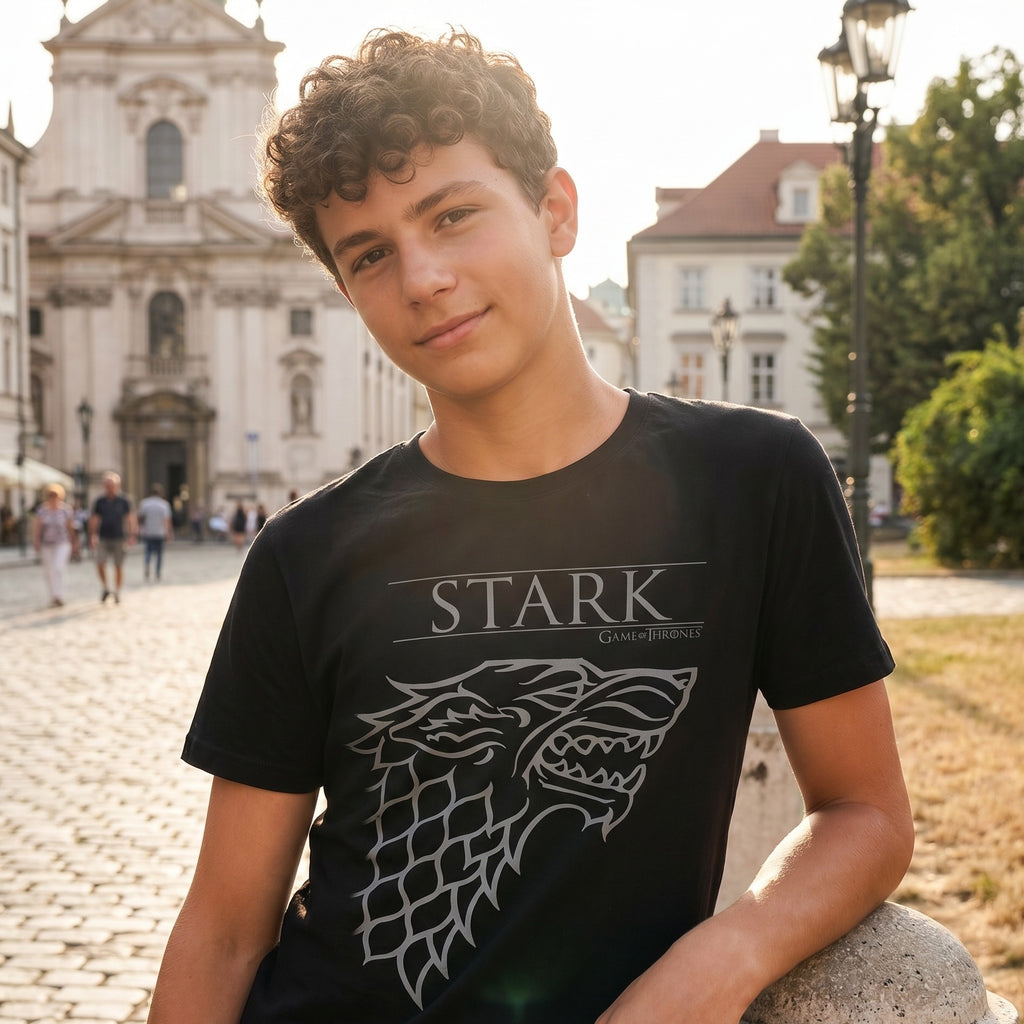 Imagen del producto Game of Thrones - Camiseta negra de la Casa Stark con el lobo huargo