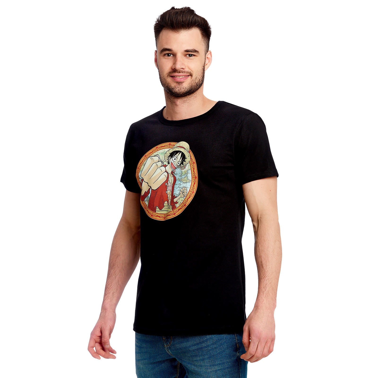 Imagen del producto One Piece - Camiseta negra de Ruffy Map